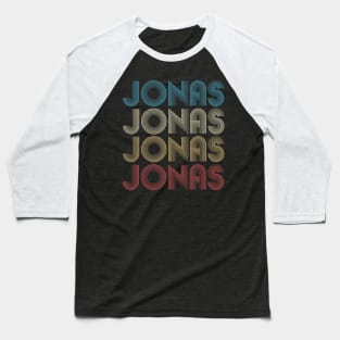 Vintage Jonas First Given Name Pride Retro Pattern Baseball T-Shirt